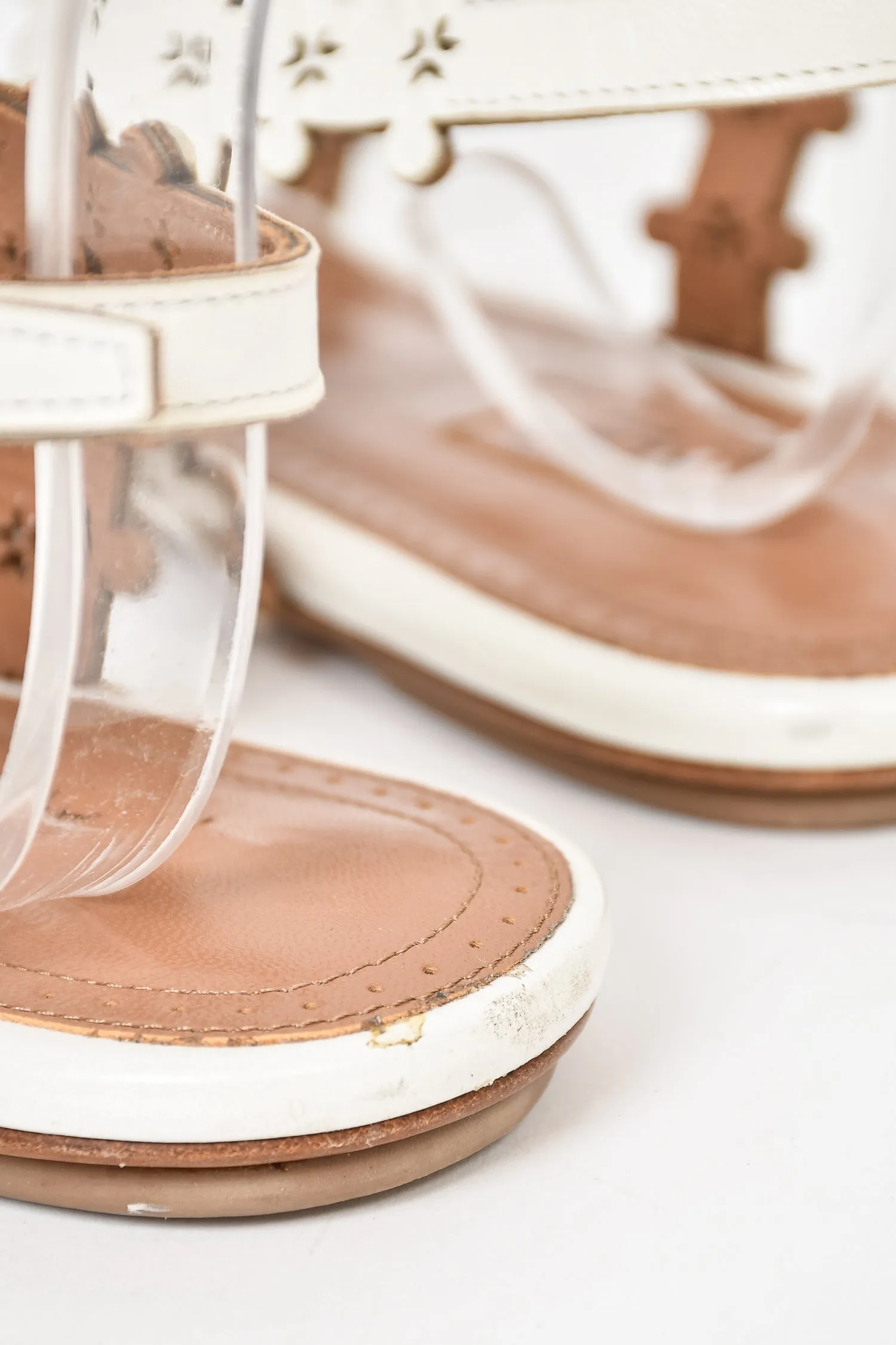 Alaia White Leather Sandals Size 41