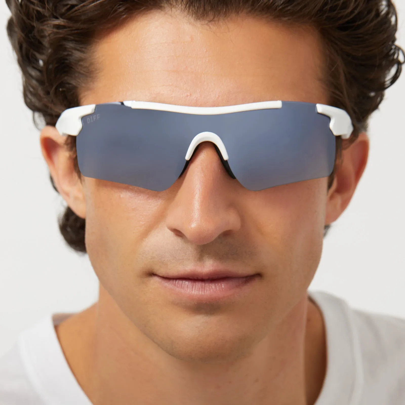 BLITZ - MATTE WHITE   GREY GRADIENT W/ SILVER FLASH   POLARIZED SUNGLASSES