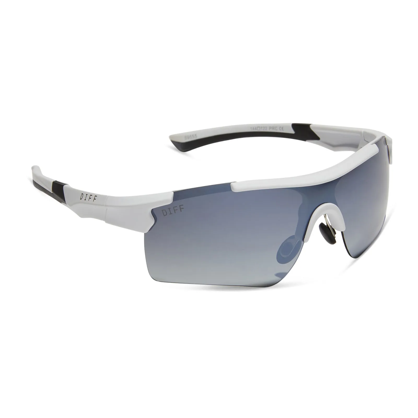 BLITZ - MATTE WHITE   GREY GRADIENT W/ SILVER FLASH   POLARIZED SUNGLASSES