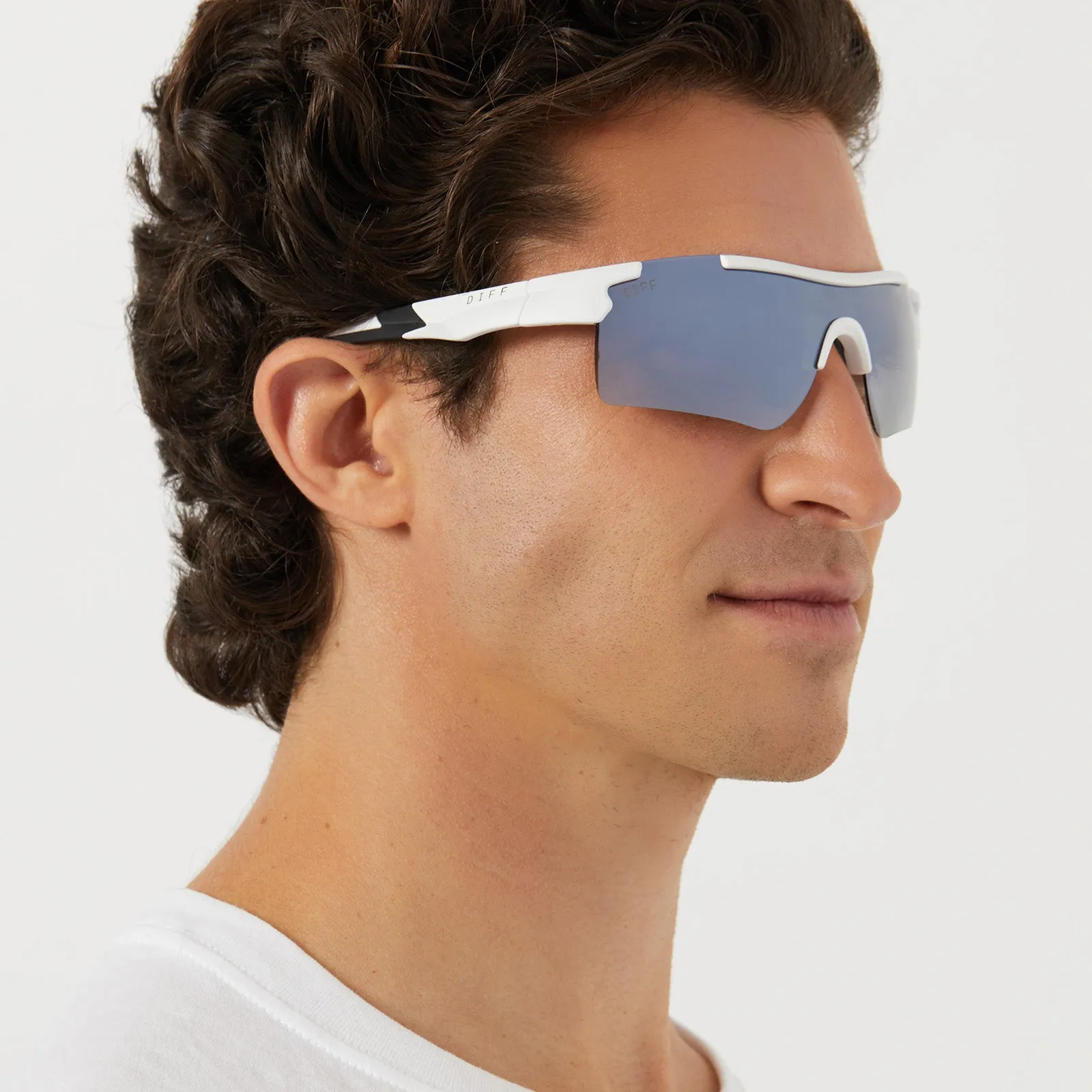 BLITZ - MATTE WHITE   GREY GRADIENT W/ SILVER FLASH   POLARIZED SUNGLASSES