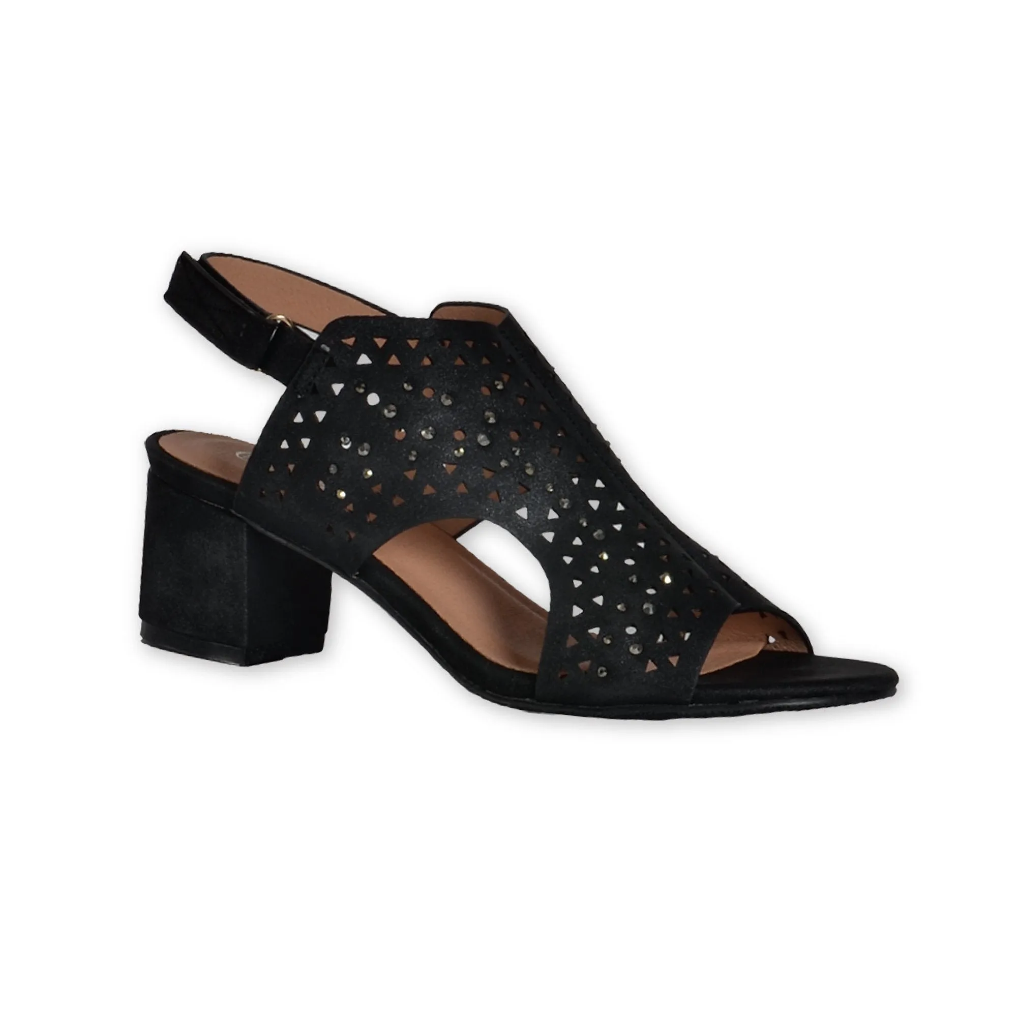 Block Heel Sandals - Black