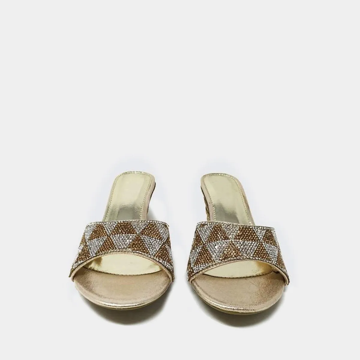 Carmen Slip On Diamante Triangle Pattern Wedge