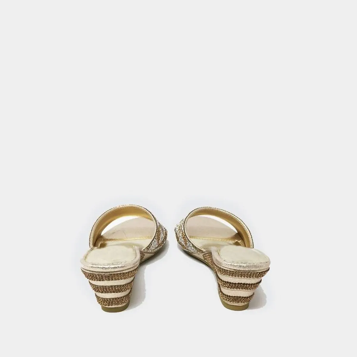 Carmen Slip On Diamante Triangle Pattern Wedge