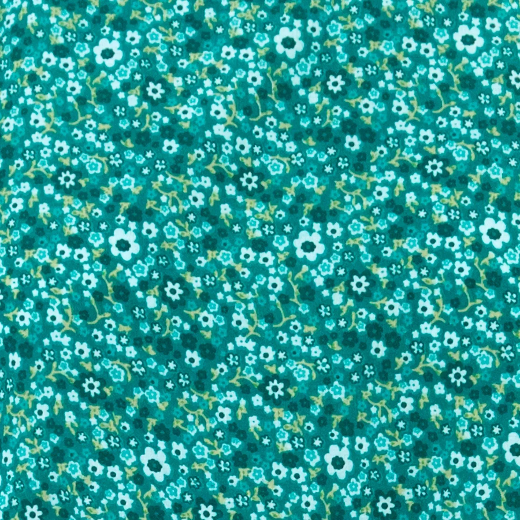 Empire Line Tea Dress - Delicate Teal Flower