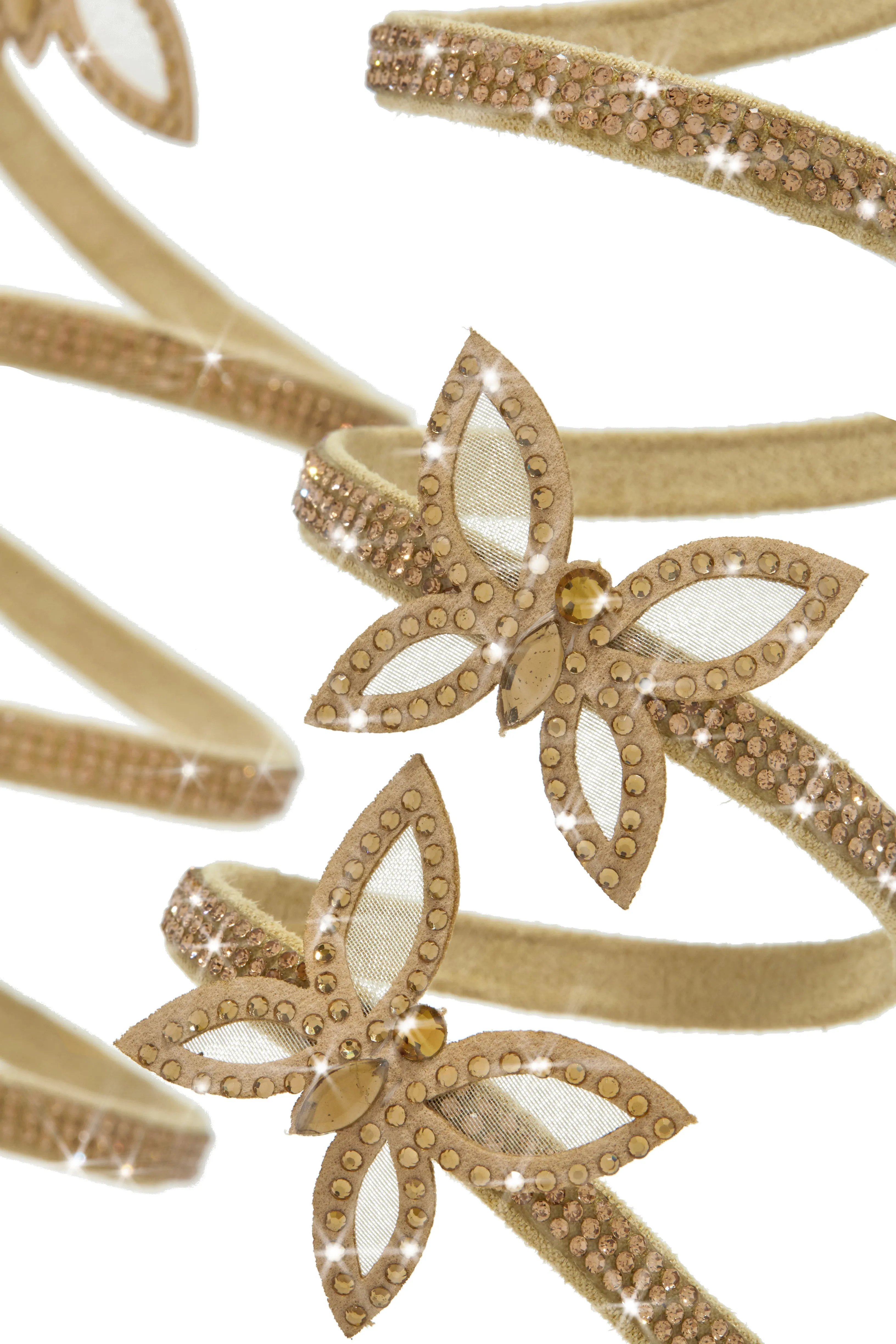 Fantasy Embellished Around The Ankle Coil Sandals - Gold