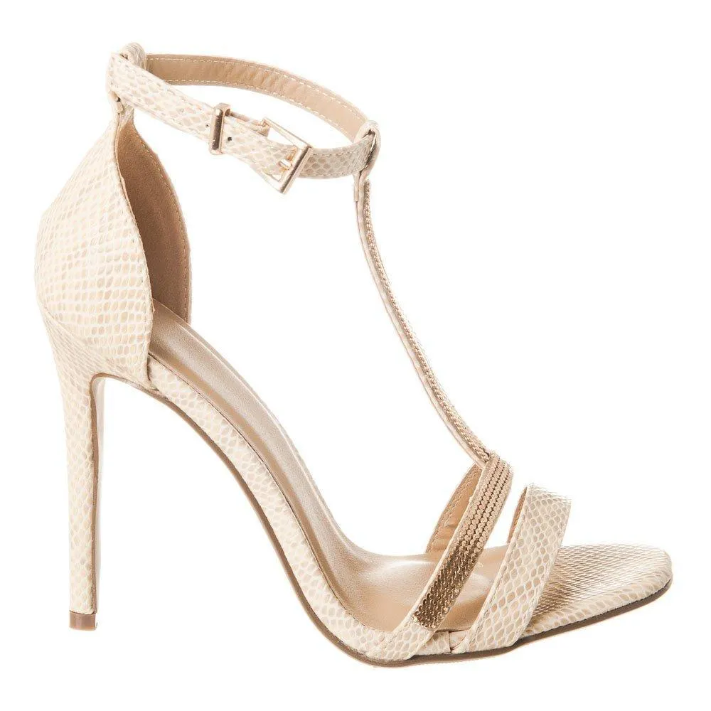 High Stiletto Heel Ankle strap T- Bar Sandal