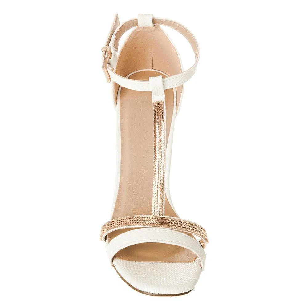 High Stiletto Heel Ankle strap T- Bar Sandal