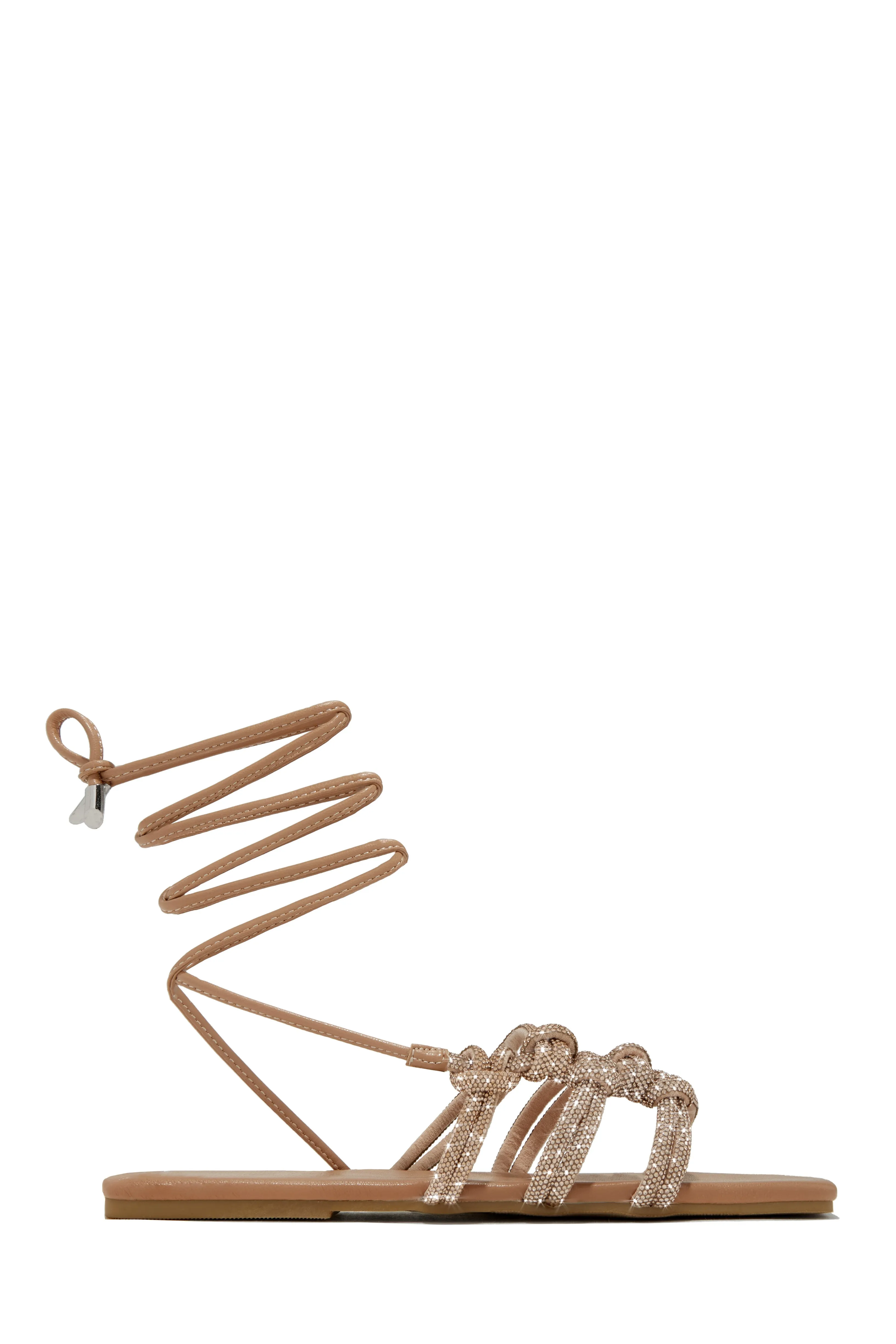 Ibiza Nights Embellished Lace Up Sandals - Black