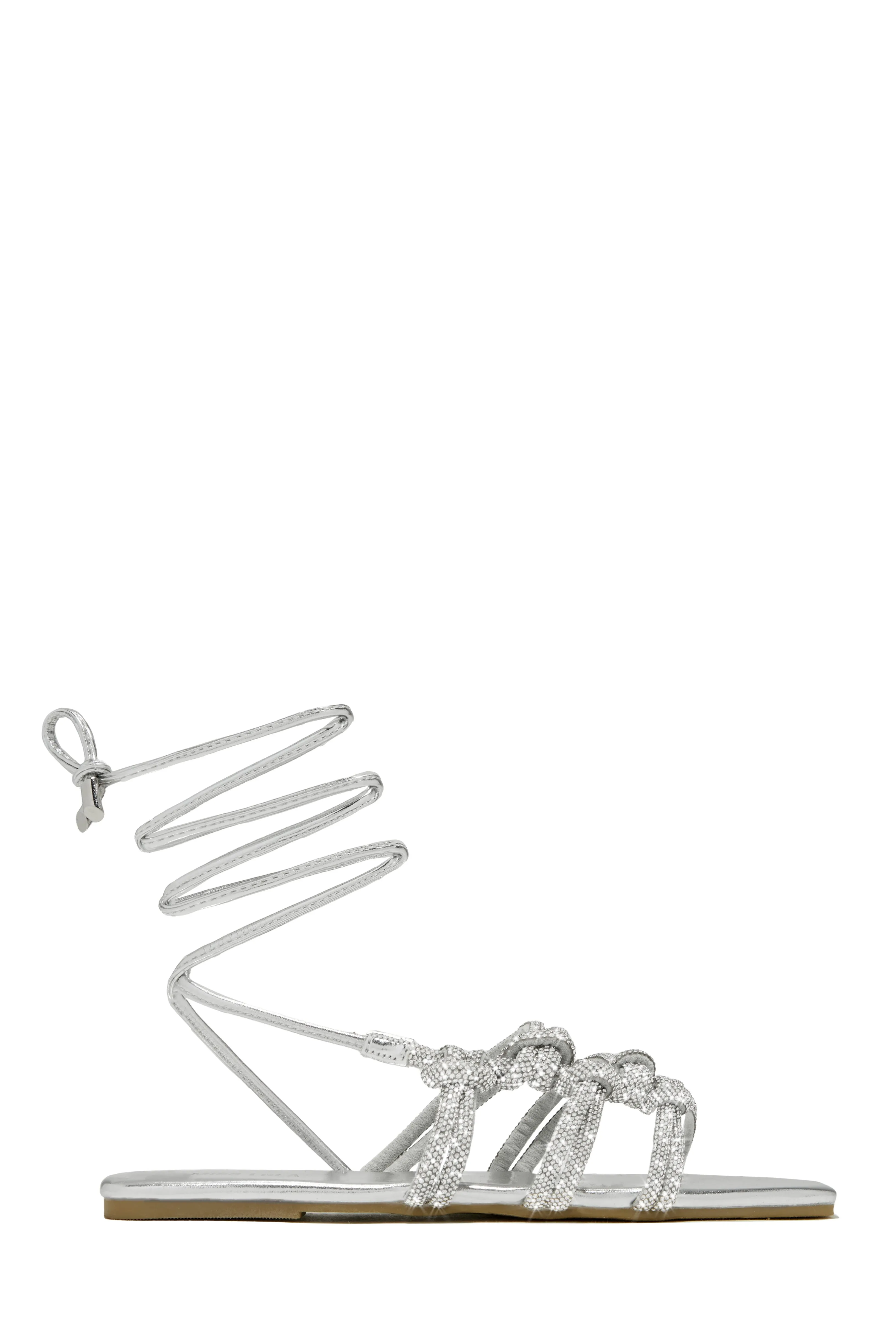 Ibiza Nights Embellished Lace Up Sandals - Black