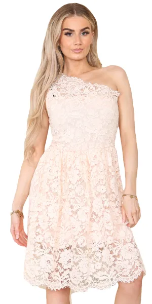 Ladies One Shoulder Lace Dress