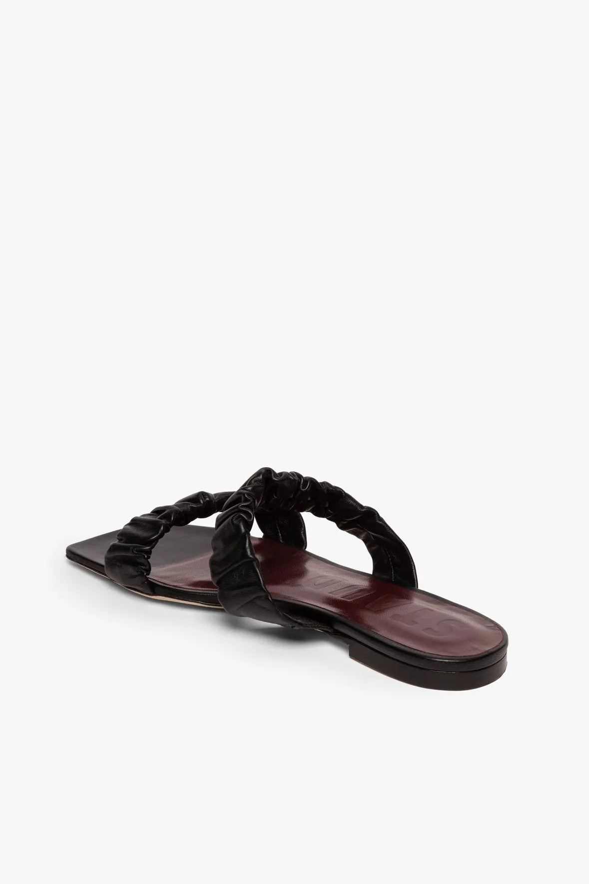 MAYA RUCHED SANDAL | BLACK