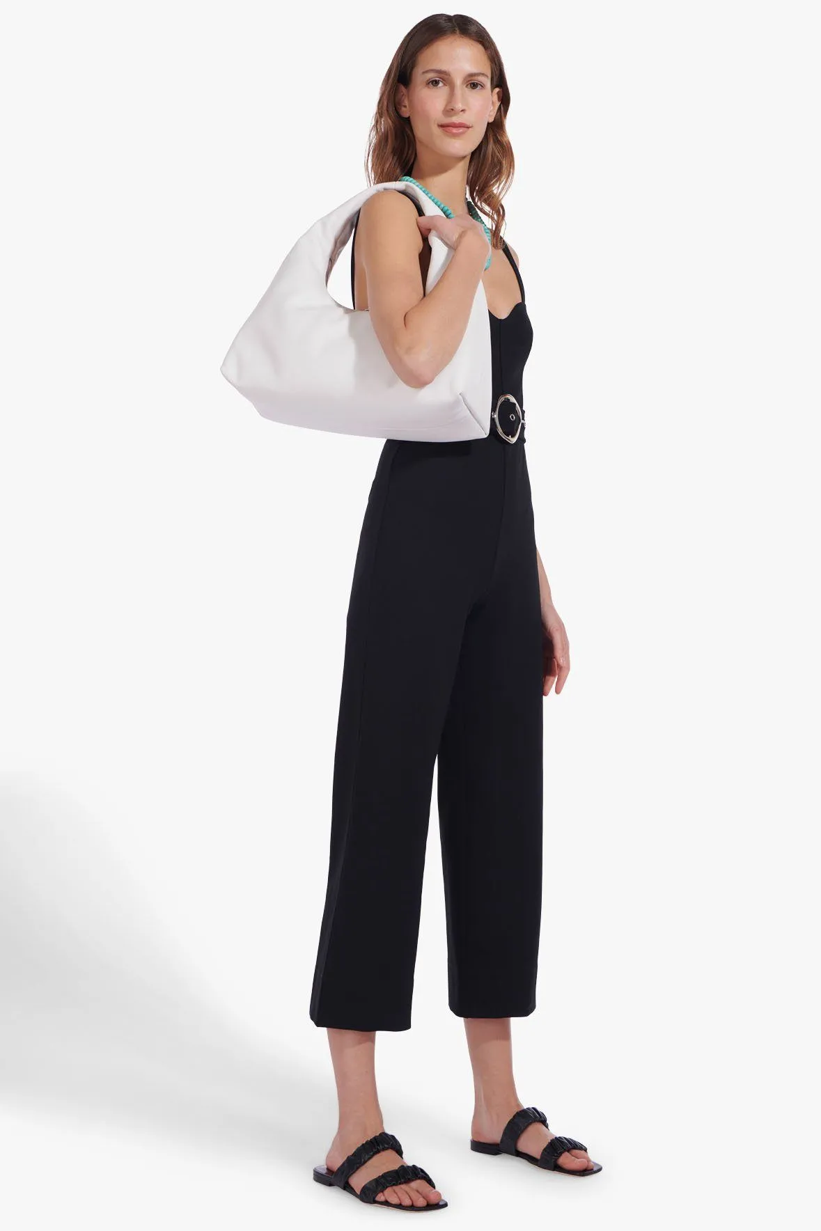 MAYA RUCHED SANDAL | BLACK