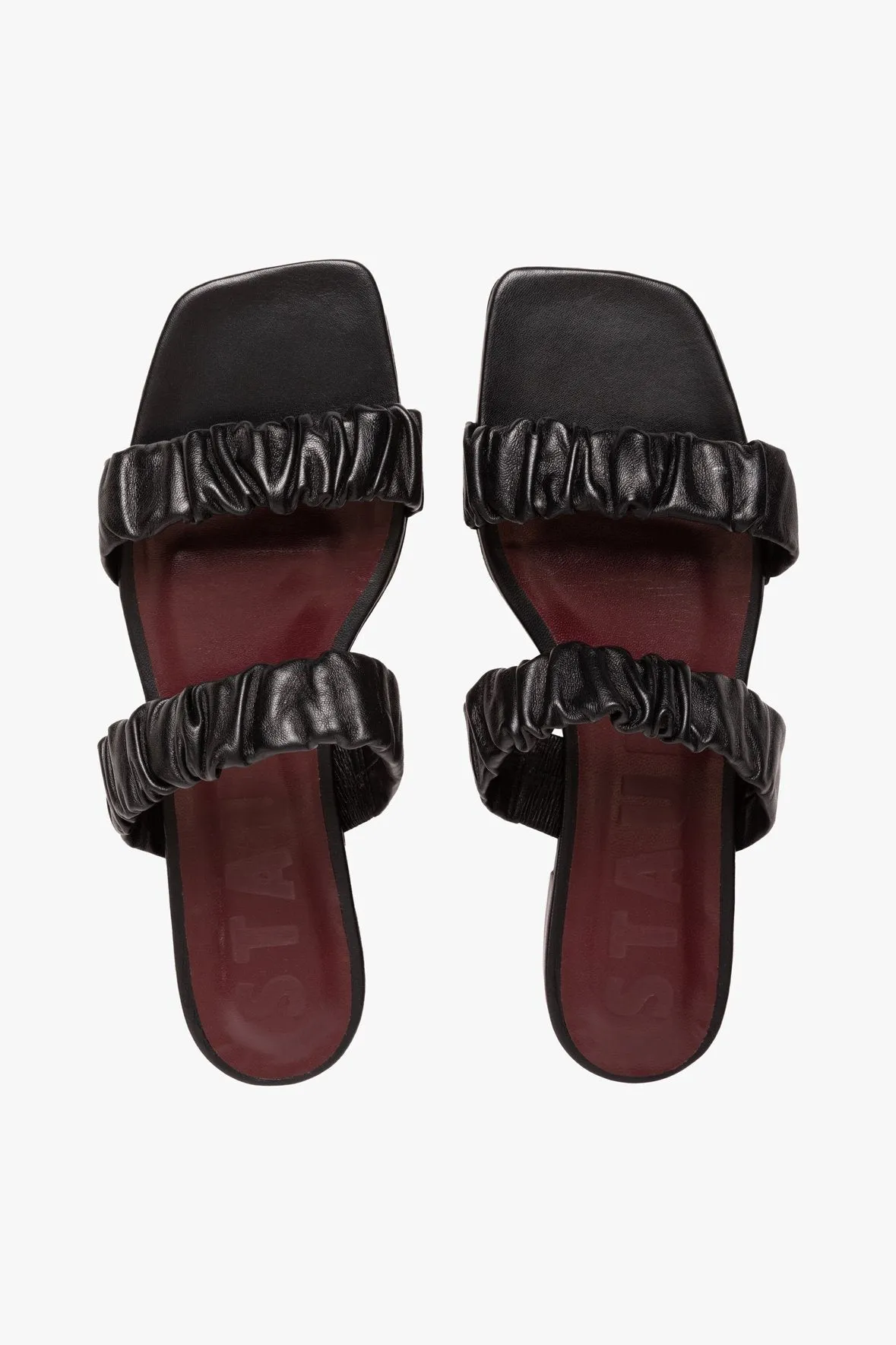 MAYA RUCHED SANDAL | BLACK