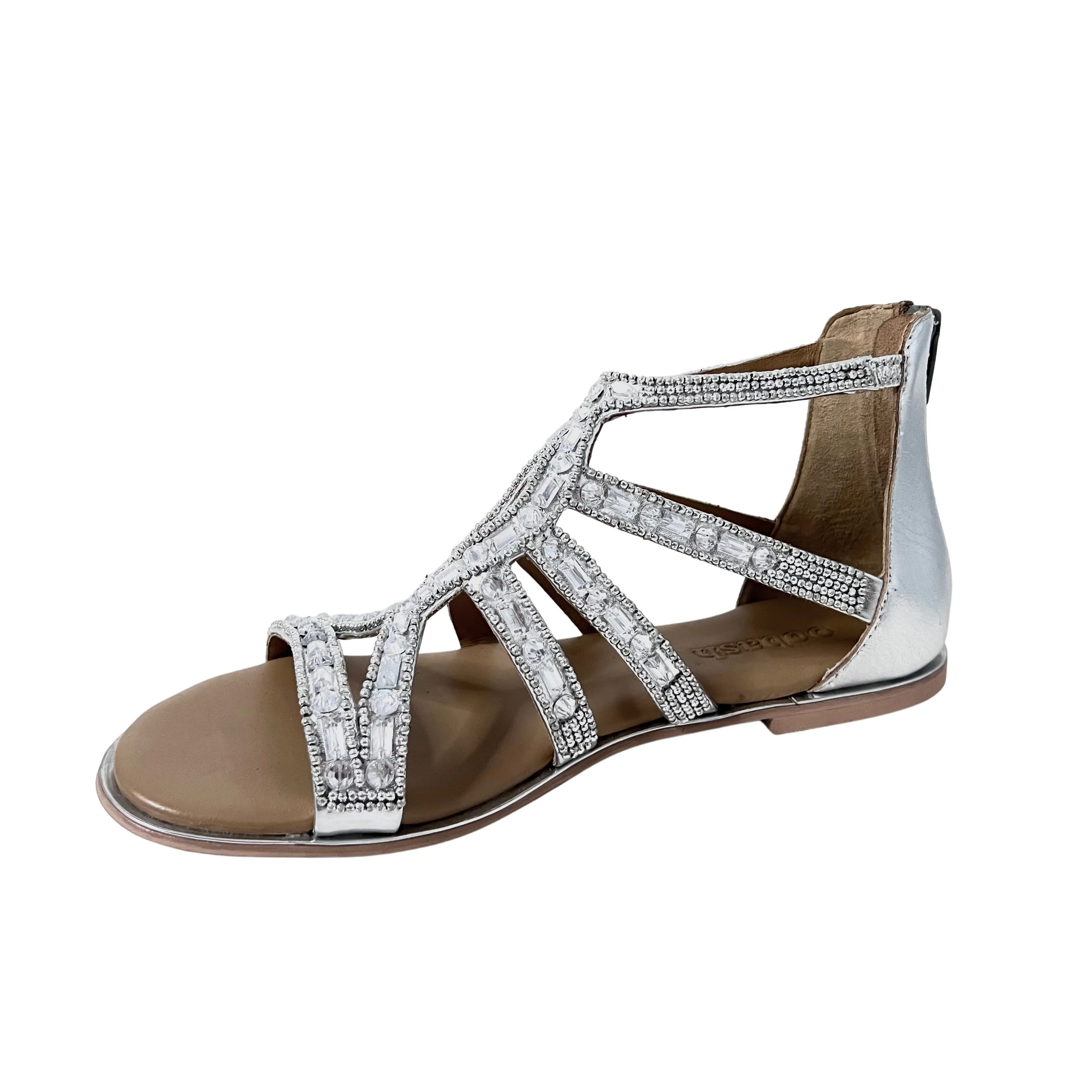 Millie silver embellishment flat sandal