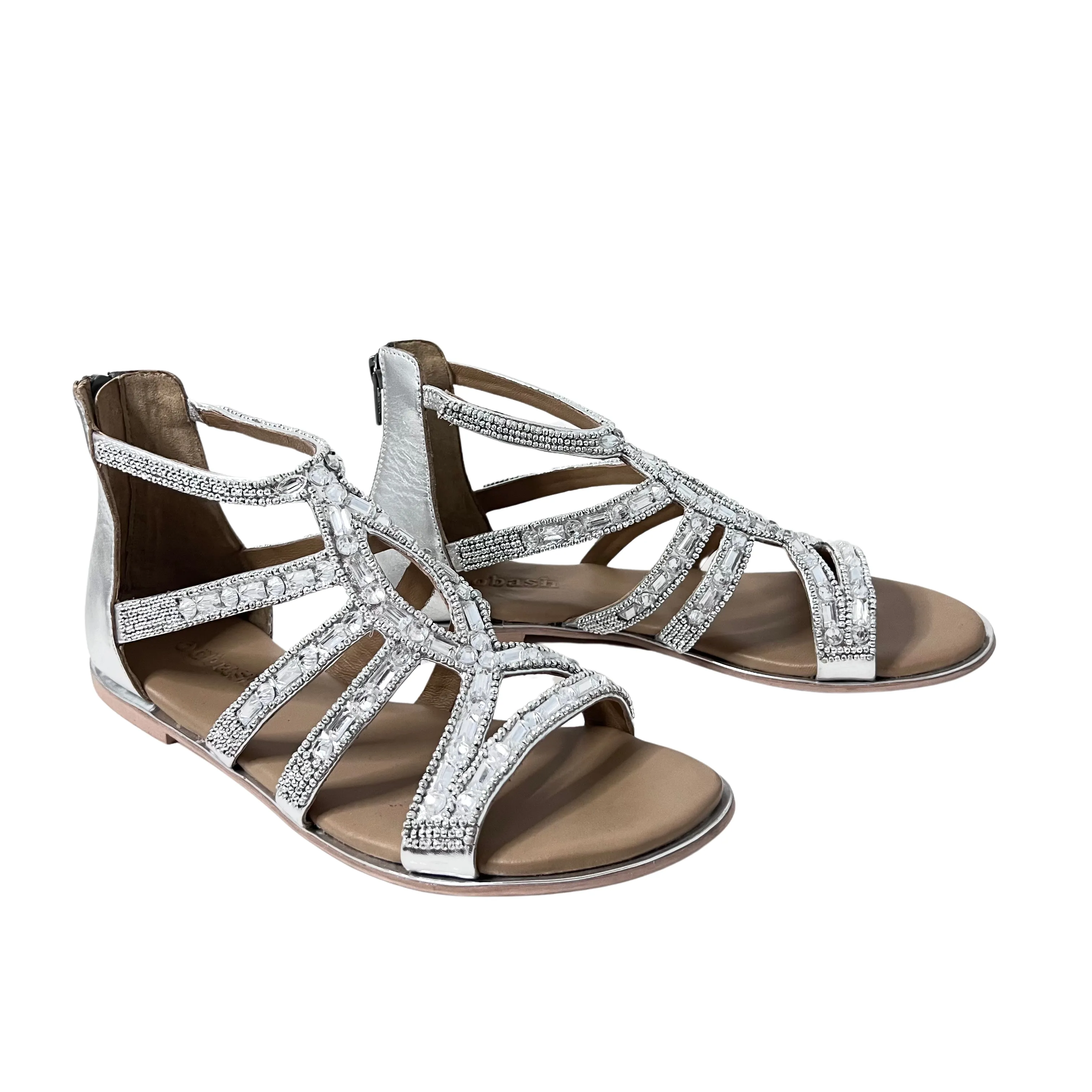 Millie silver embellishment flat sandal