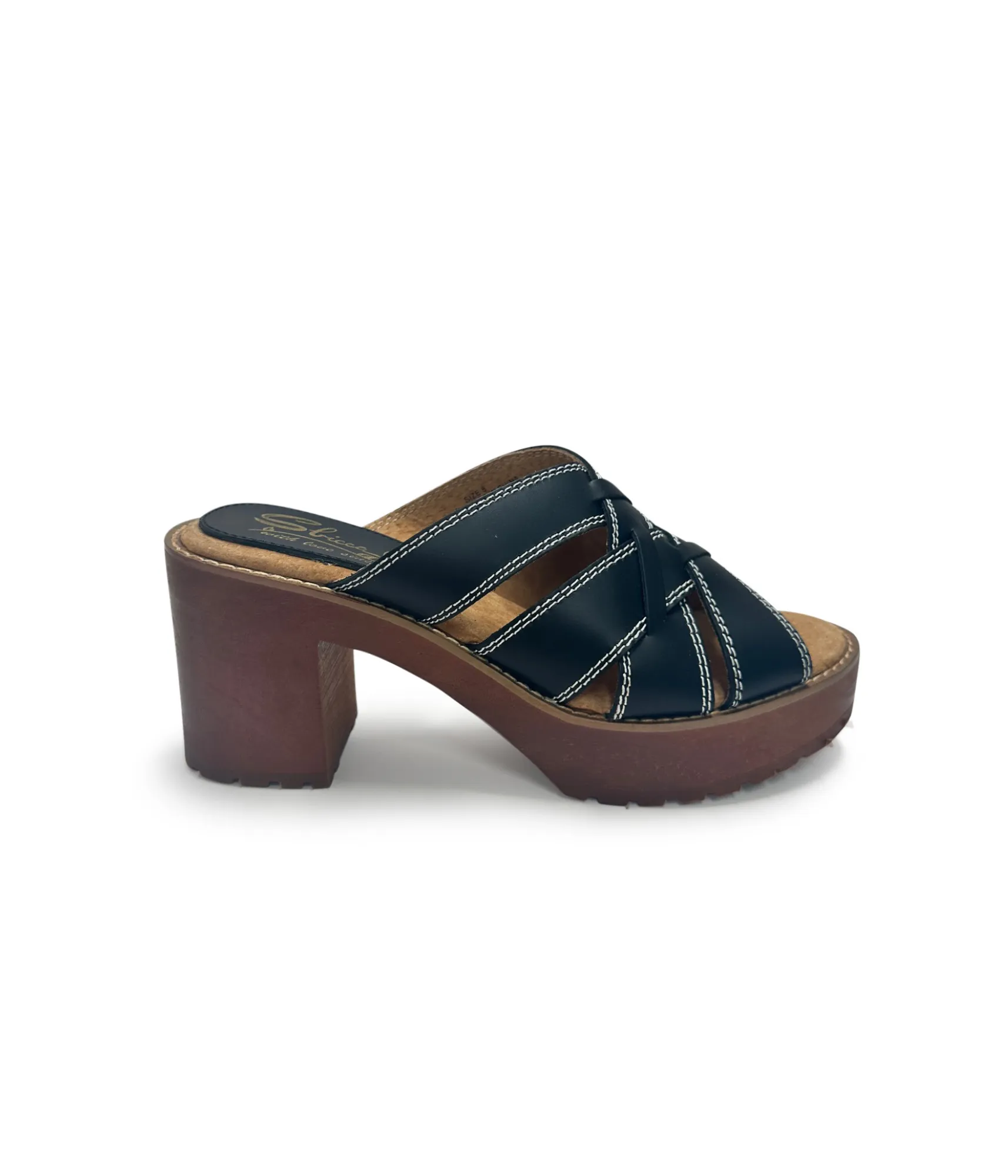 Norwood Leather Heeled Sandals in Black