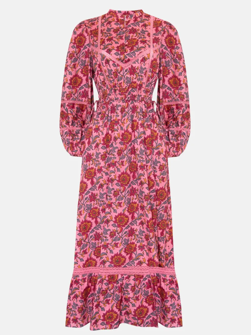 Octavia Dress in Magenta Rose