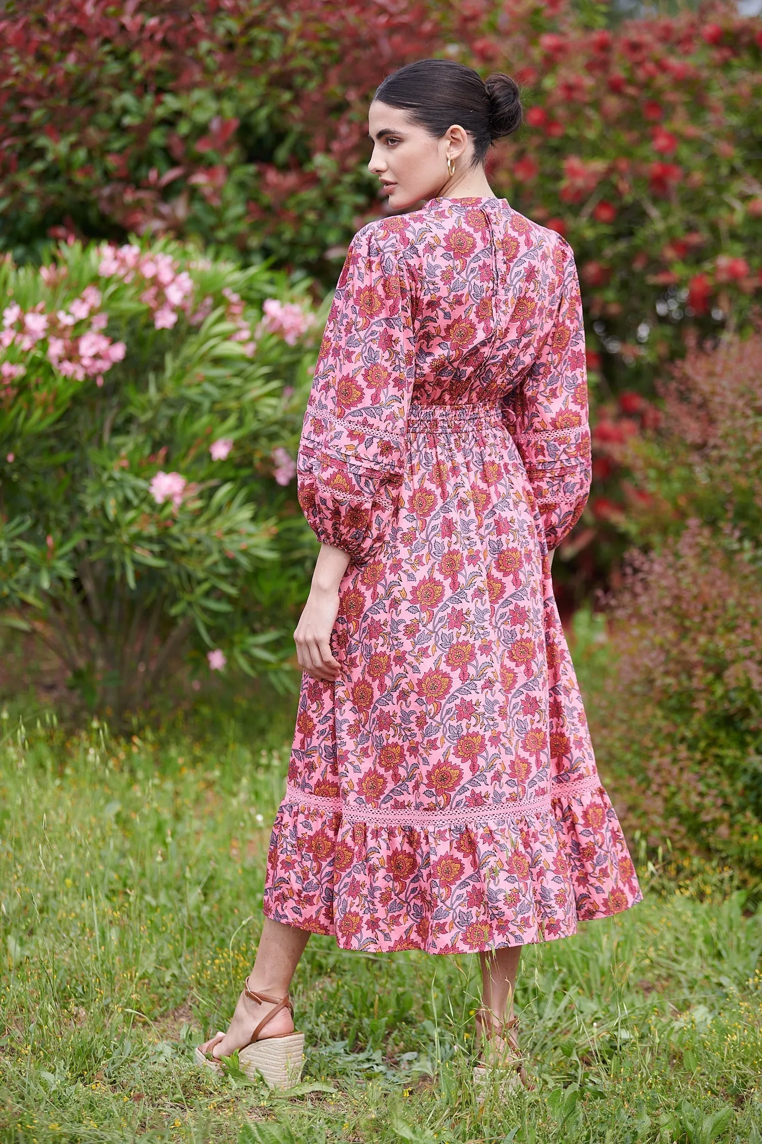 Octavia Dress in Magenta Rose