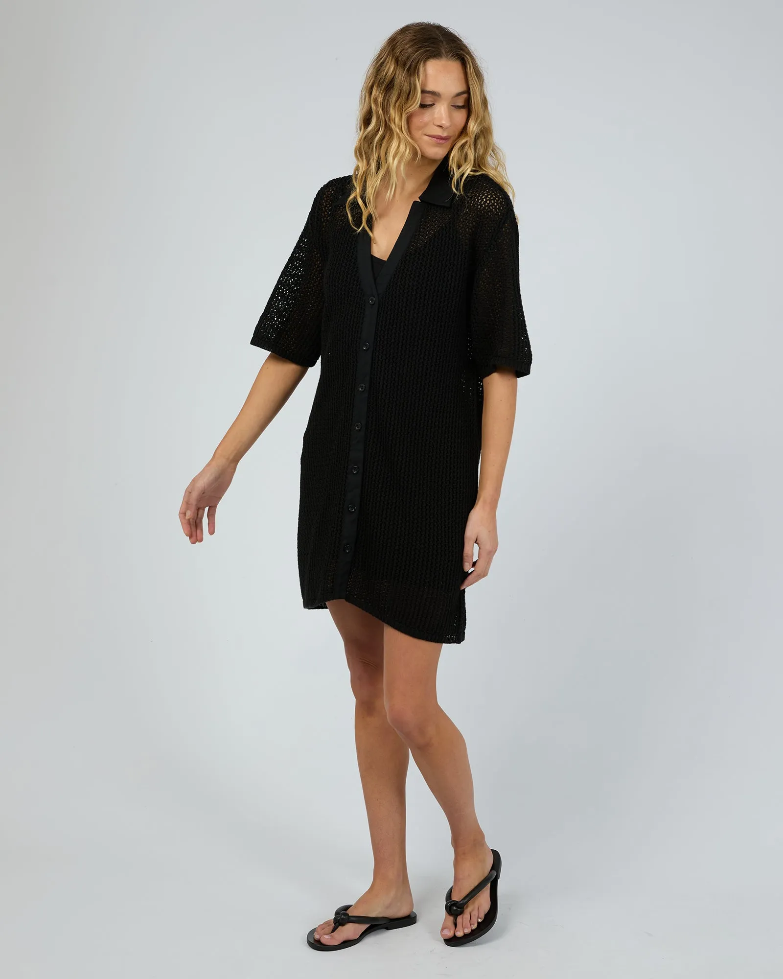 Sadie Shirt Mini Dress Black