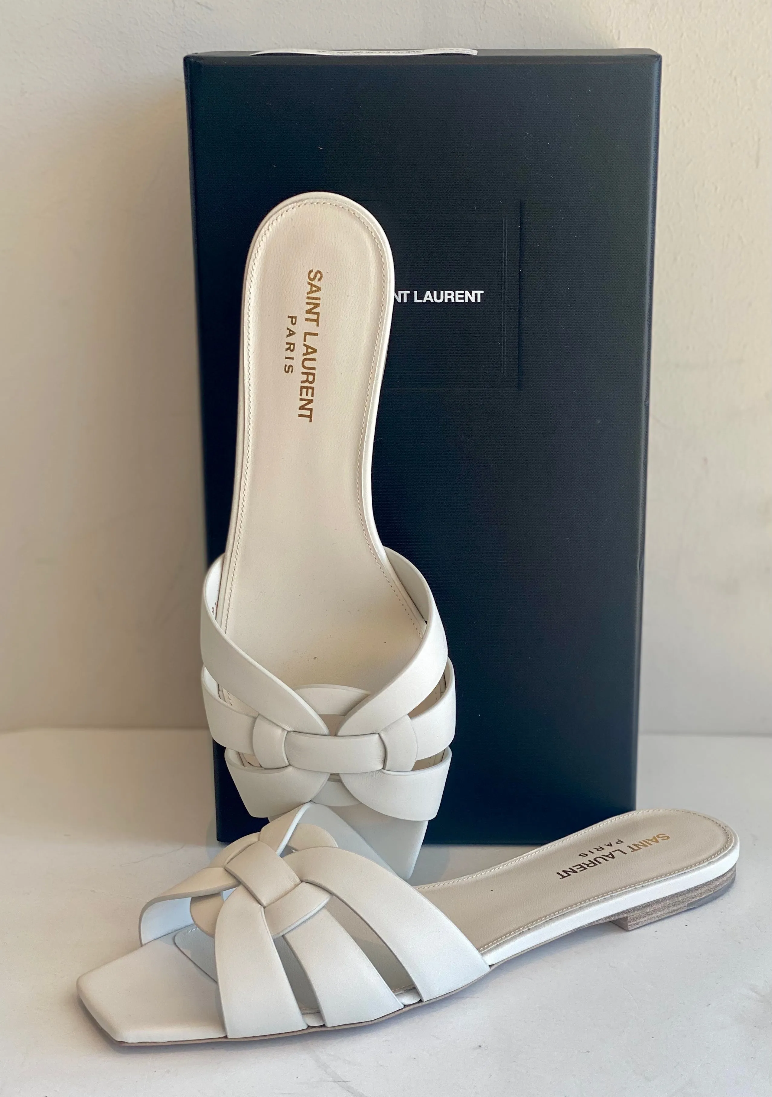 Saint Laurent Tribute Flat Mule Sandals