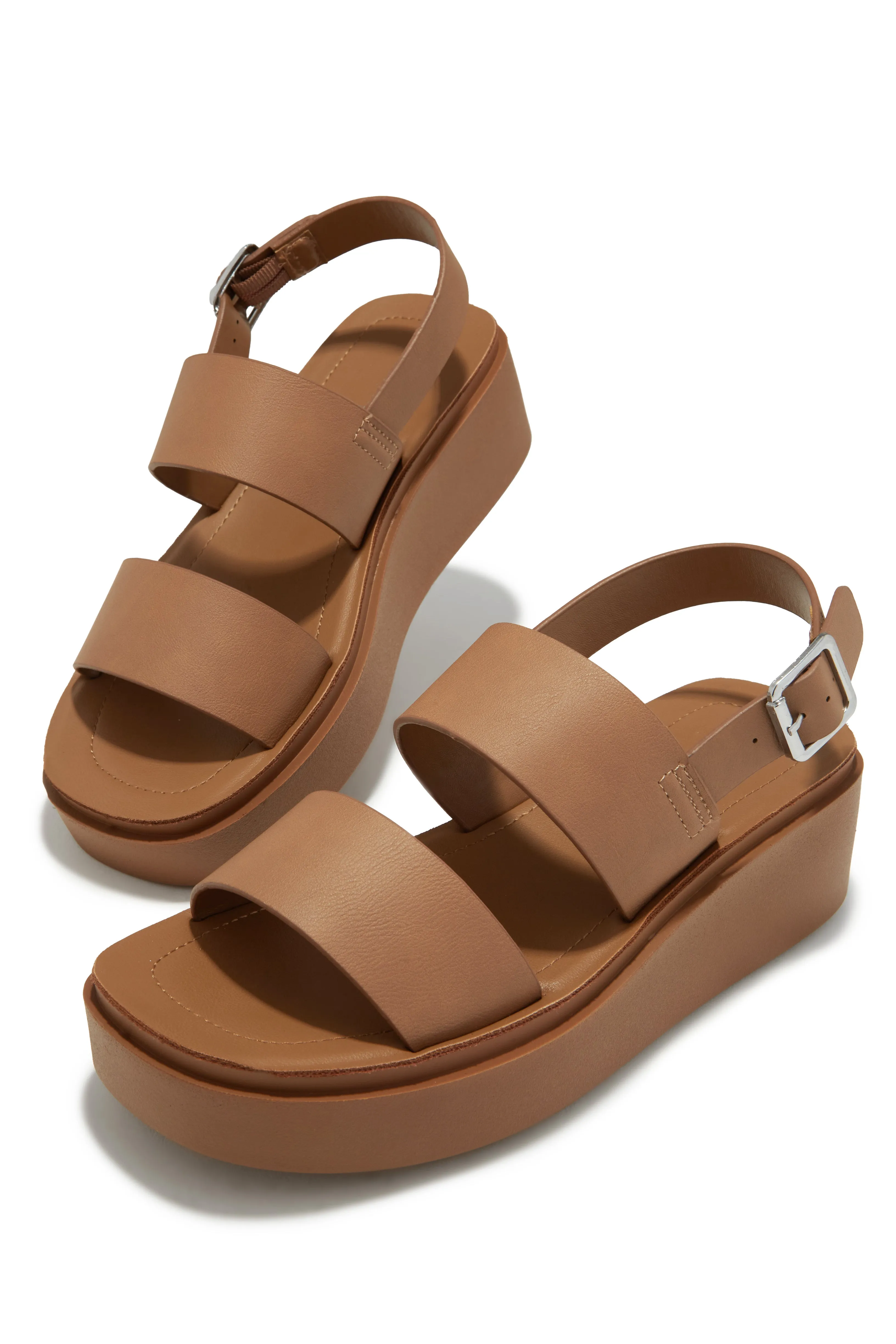 Samina Platform Sandals - Tan