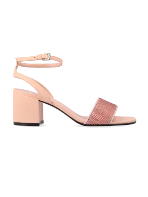 sequin-detail block-heel sandals