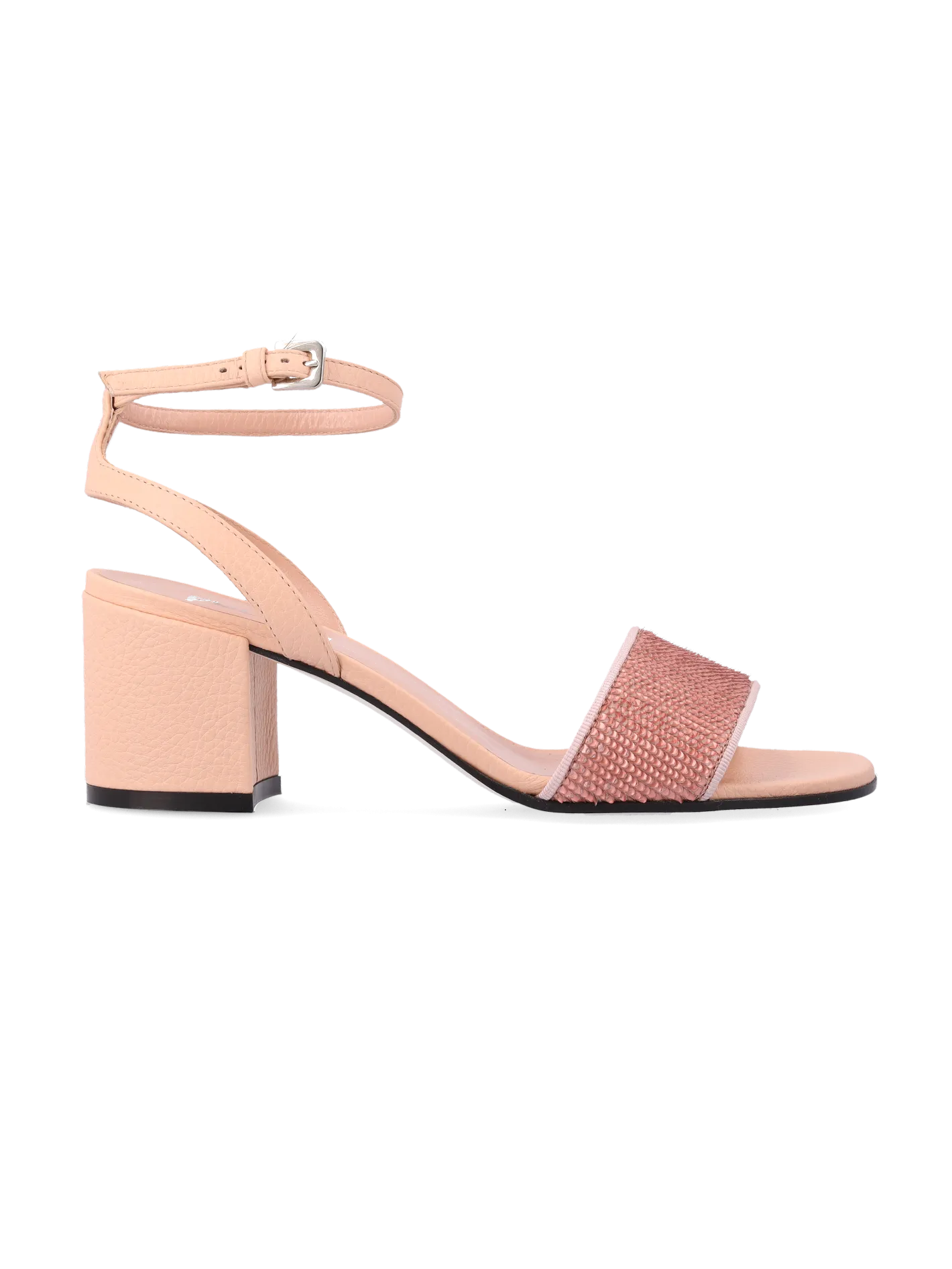 sequin-detail block-heel sandals