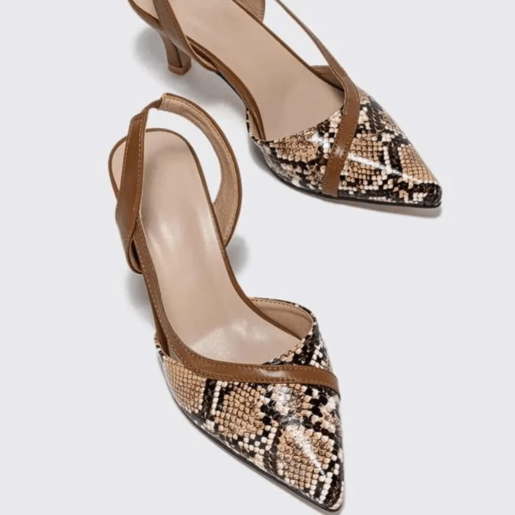 Snake skin Stiletto Heeled Slingback