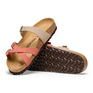 Women's Birkenstock Franca Nubuck Leather Color: Mars Red / Sandcastle