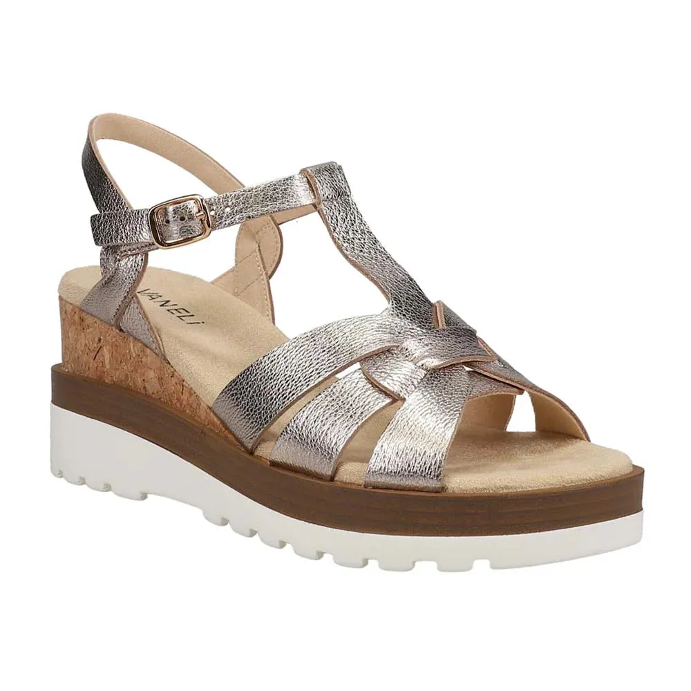 WOMEN'S VANELI CARLY WEDGE SANDAL | SHELL METALLIC