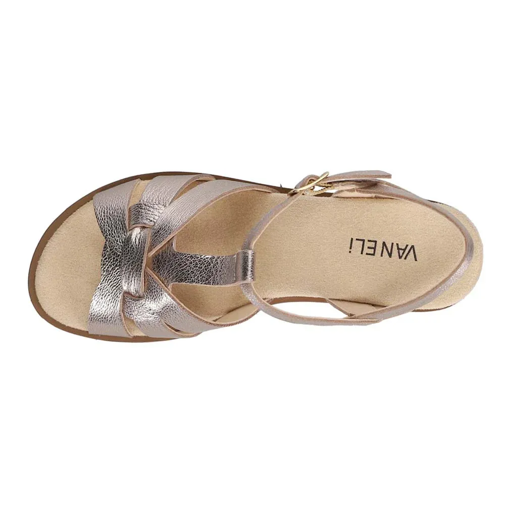 WOMEN'S VANELI CARLY WEDGE SANDAL | SHELL METALLIC